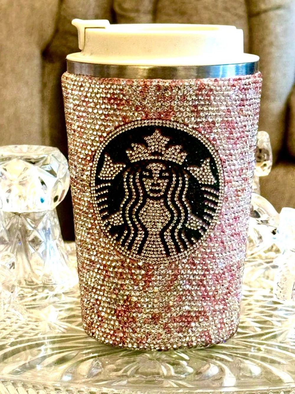 Stunning Rhinestone Encrusted Crystal Temperature Control CouturMug - - Picture 8 of 10